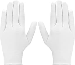 3 paar witte katoenen handschoenen voor dames en heren - stoffen handschoenen eczeem droge handen - hydratatie reiniging zilveren kostuums muntensieraden — thumbnail 1