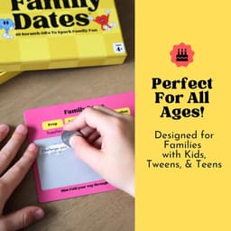 Familiedata Krasloten - Date Night Ideeën - Familieplezier Stimuleren - 40 Unieke Activiteiten - 4 Inch Doos - Geel — thumbnail 4