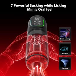 Daity Masturbators & Penispompen — Seksspeeltjes voor mannen: Draagbare, realistische vaginastimulator met 7-in-1-functionaliteit — Stoten, roteren, zuigen, likken en strelen — Intimiteitsproducten voor volwassenen — Vacuümpompen & vergroters — thumbnail 4