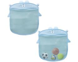 ZEYNOMAX- Opbergzak - 2 Stuks - Badkameropberger - Opbergnet - Kleding/To toys - Antislip Zuignap - 35 x 39 cm