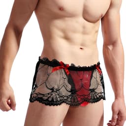Sexy Sissy Panties voor Mannen met Kant, Transparante Mini Rok en Erotische Ondergoed voor Crossdressers en Cosplay — thumbnail 2