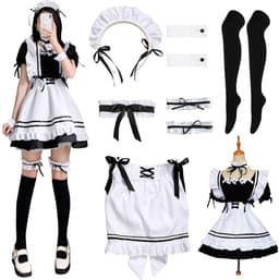 Allecto - French Maid Dress - Anime Maid Cosplay - Perfect voor Feestjes - Zwart - Halloween Kostuum - Geschikt voor Volwassenen - Klassiek Model — thumbnail 1
