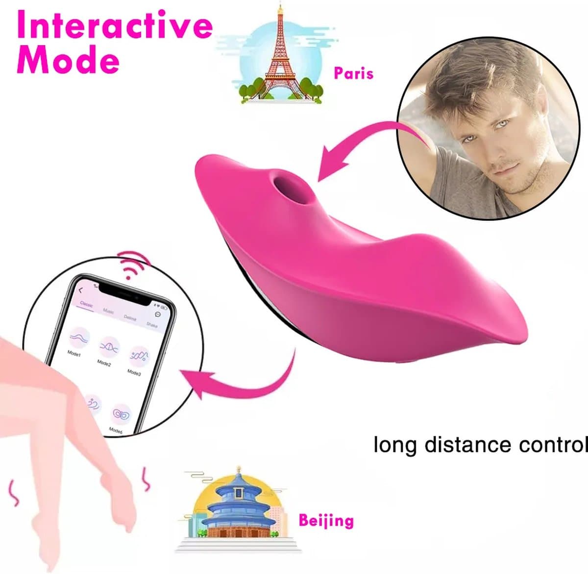 Desiredrops® - Draagbare vibrator Voor Vrouwen Slipje Clitoris Lik Stimulator App Bluetooth Afstandsbediening Vibrators Volwassenen Seksspeeltjes Vibrators voor Vrouwen - Cadeautje voor Haar - Clitoris Stimulator - Sex Toys voor haar — afbeelding 1