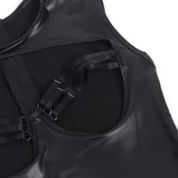 Sexy Lingerie Body Dames – Luxe Lingerie – Zwart – Wetlook Lingerie met Cut-Out Detail – Lak – Latex – Erotische Lingerie – Bodysuit – Lingerieset – Kinky – Erotische Body – BDSM – Shapewear Corset – Leer – PU Top – Dare to Undress Maat S, M, L, XL — thumbnail 4