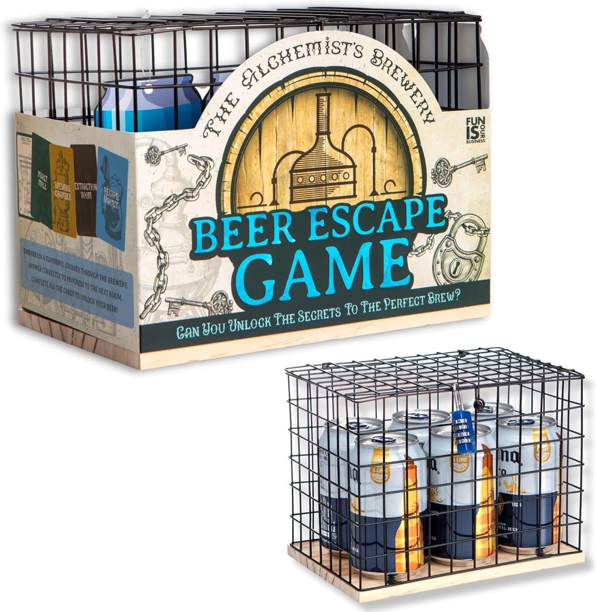 Escape Room Spel - Puzzel Doos - Bier Drinken - Hersenkraker - 22 x 17 cm - Barnsteen — afbeelding 1