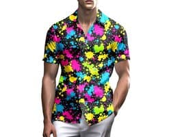 Herenshirt Jaren 80 - Retro Outfit Mannen - Feest Kleding - Relaxed Fit - XXL