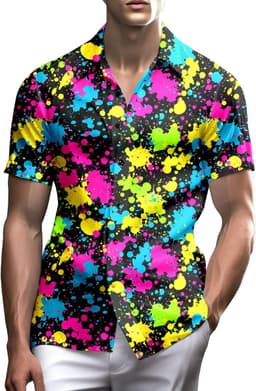 Herenshirt Jaren 80 - Retro Outfit Mannen - Feest Kleding - Relaxed Fit - XXL — thumbnail 1