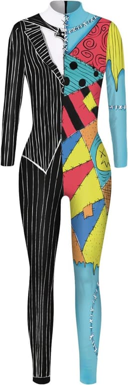 Dames Skelet Jumpsuit voor Halloween en Carnaval - Spooky Cosplay Bodysuit — thumbnail 1