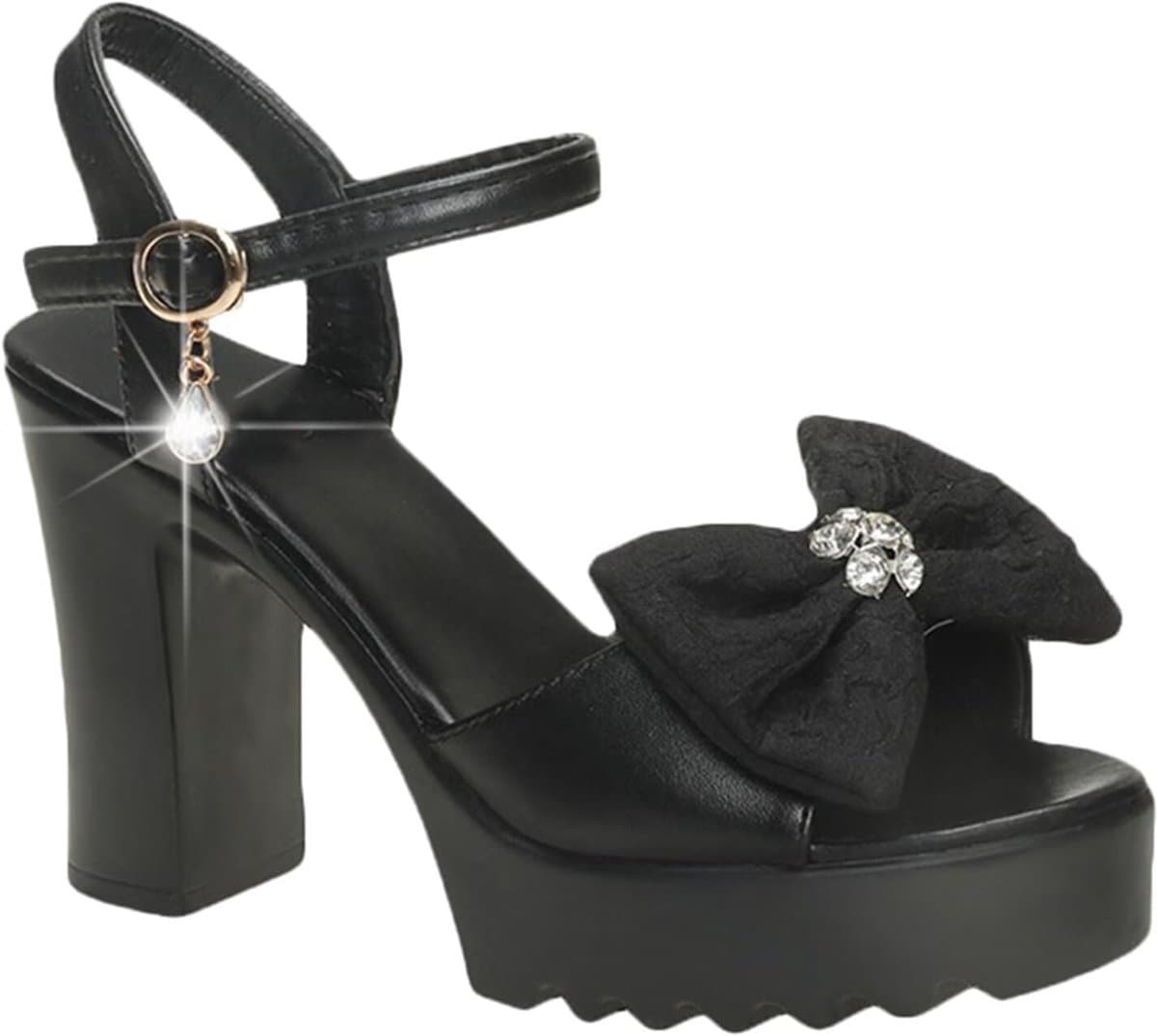 Sandalen met Plateau - Hoge Hakken - Feestelijke Gelegenheden - Verstelbare Enkelband - 10cm Hak 3cm Plateau — afbeelding 1