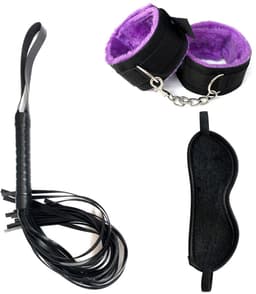 Daity BDSM Bondage Set – 23 Delig – Luxe Koppel Set met Handboeien, Blinddoek, Vibrator & Accessoires – Verstelbaar & Comfortabel – Voor Koppels & Rollenspel – Paars — thumbnail 3
