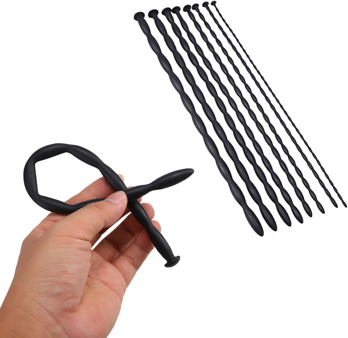 Dilator Set 8-Delig – Siliconen Penisplug Sounding Set – Urethrale Dilator 3-10mm – Voor Beginners & Gevorderden — afbeelding 1
