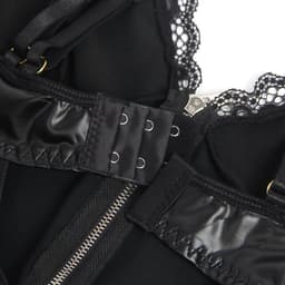 Sexy 3-Delige Lingerieset Dames – Latex Wetlook Body met Jarretels– Lingerie Erotisch Dames – Erotische Lingerie – Sexy Lingerie – Chique – High End Bodysuit – Leren PU Body – Leatherlook – Luxe Nachtkleding – BDSM – Clubwear – Wasteland – S, M, L,XL — thumbnail 13
