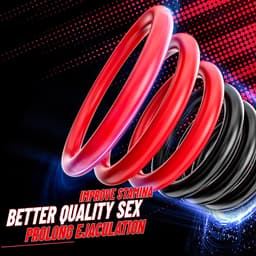 Cockring Set voor Mannen - 6 Stuks - Verschillende Maten - Rekbaar Siliconen - Penisring voor Hardere Erectie & Langer Volhouden - Zwart & Rood — thumbnail 2