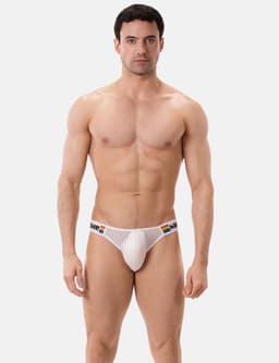Barcode Berlin Pride Brief Regiro White - MAAT XL - Erotisch Heren Ondergoed - Slip voor Man - Sexy mannen Slip — thumbnail 4