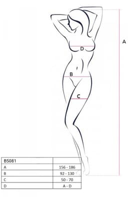 Passion - Woman Bs081 White Bodystocking One Size — thumbnail 4