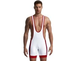Erg Strakke Worsteltanktop voor Mannen - Mouwloze Atletische Bodysuit voor Sport en Fun