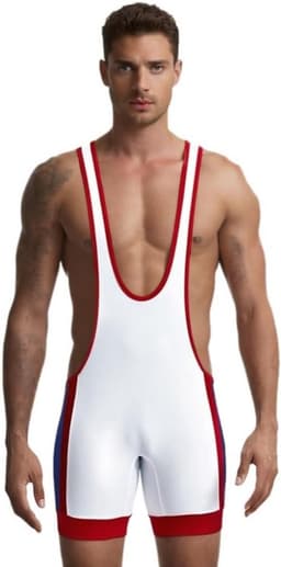 Erg Strakke Worsteltanktop voor Mannen - Mouwloze Atletische Bodysuit voor Sport en Fun — thumbnail 1