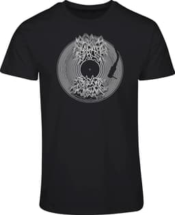 Muziek T-shirt Mannen met Vinylplaat en Hoofdtelefoon - Ideaal voor DJ, Techno & Hip Hop Fans — thumbnail 1