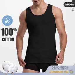 Heren Tanktops 3/5 Pack - Diverse Kleuren - 100% Katoen - Hoge Kwaliteit - Ondergoed voor Mannen - Niet Krimpend en Ondoorzichtig — thumbnail 3