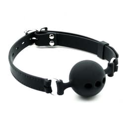 Rimba - Ball Gag - Siliconen Mondknevel Met Metalen Gesp - BDSM Mouthgag Met Verstelbare Band En Ademgaten — thumbnail 7