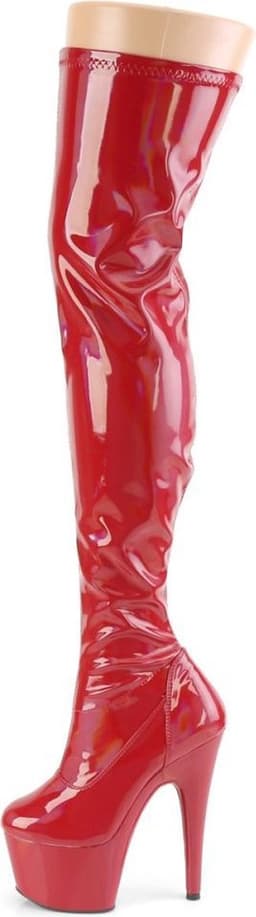 Pleaser - ADORE-3000HWR Plateau Overknee Laarzen - Paaldans schoenen - 45 Shoes - Rood — thumbnail 3