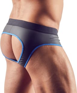 Svenjoyment Underwear Slip Met Open Achterkant - Zwart/Blauw — thumbnail 3