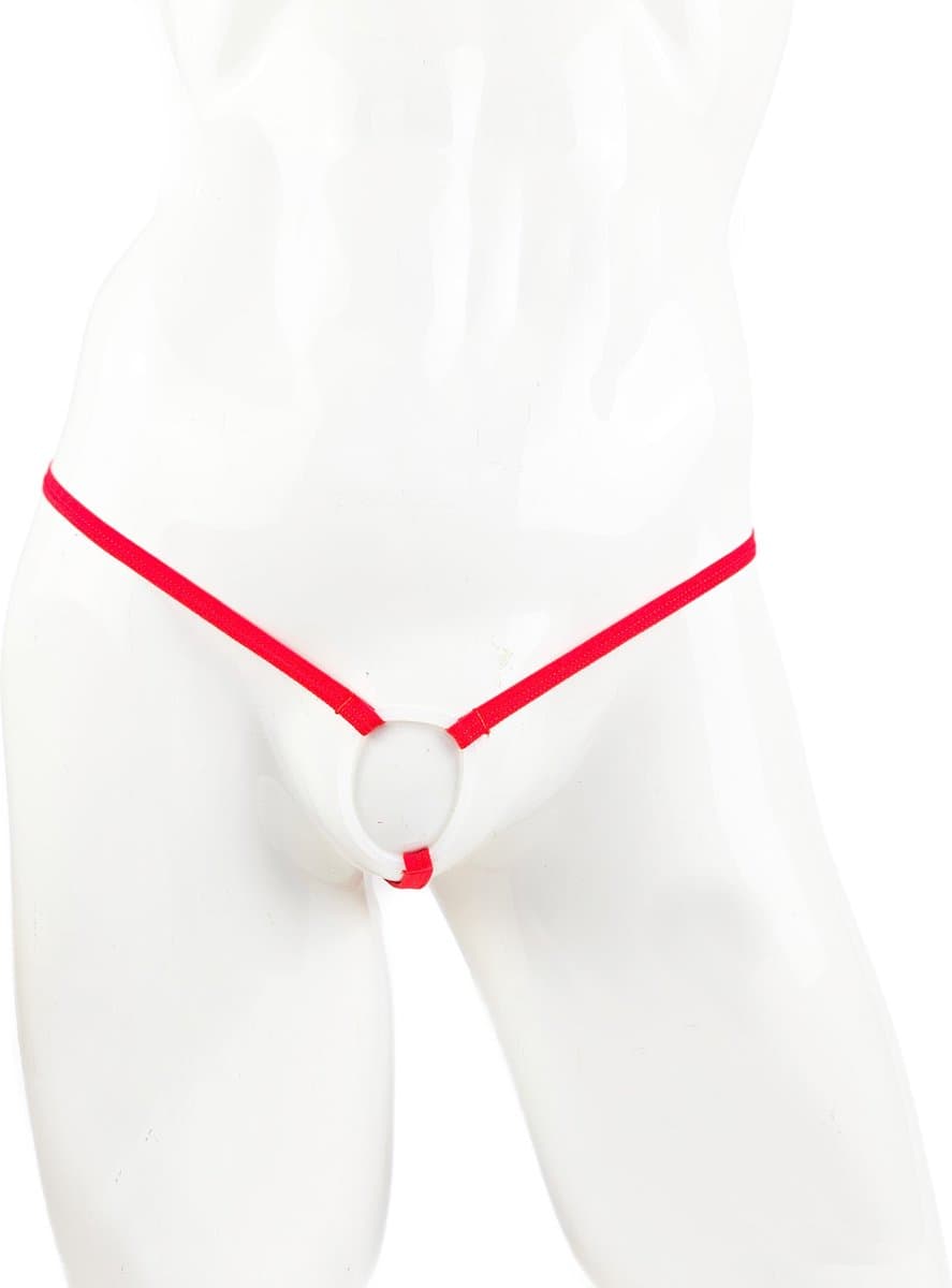 BamBella ® - Sexy Erotische bondage Lingerie Maat S/M onesize Heren onderbroek Rood mannen — afbeelding 1