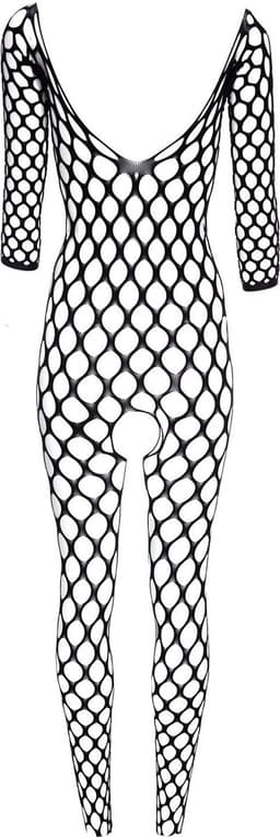 Christine le Duc - Visnet Catsuit met Open Kruis - Safiya - Lingerie Erotisch - Zwart — thumbnail 4