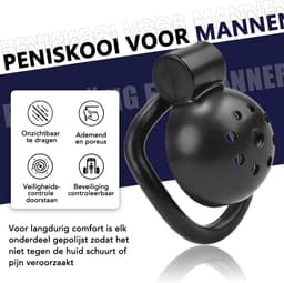 DOWO® - Mini Locker - Kuisheidskooi- Chastity cage - Peniskooi – Hemisferisch - ABS - Zwart - 4 Maten — thumbnail 5
