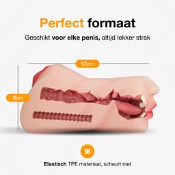 Jespro Realistische Pocket Pussy - 3-in-1 - Kunstvagina, mond en anus - Sex Toys voor Mannen en koppels - Masturbator - Blowjob Simulator - Kut - Nep Vagina - Voor Heren - Stroker - Seksspeeltjes - Erotiek - Zelf aftrekken — thumbnail 4