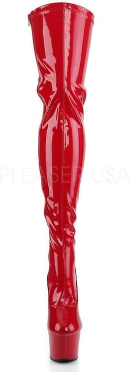 Pleaser - ADORE-3063 Plateau Overknee Laarzen - Paaldans schoenen - 42 Shoes - Rood — thumbnail 3