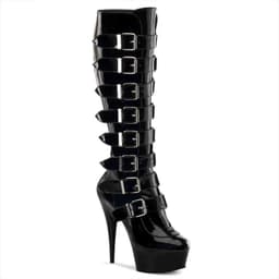 Pleaser - DELIGHT-2049 Kniehoge laarzen - US 6 - 36 Shoes - Zwart — thumbnail 1