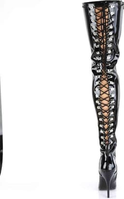 EU 38 = US 8 | SEDUCE-3063 | 5 Open Back D-Ring Stretch Thigh BT — thumbnail 4
