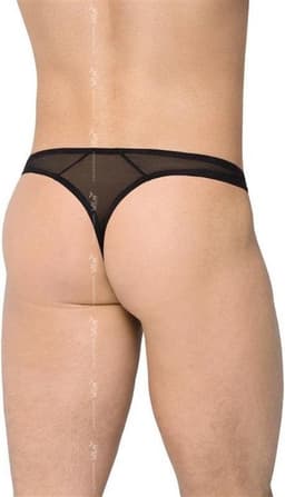 Sexy doorzichtige string met wetlook zwart XL — thumbnail 2