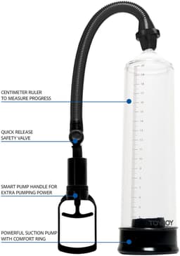 Toyjoy - Power Pump Black - Clear - Penispomp - Ø 55 mm — thumbnail 4
