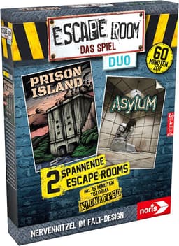 Noris 606101838 - Escape Room DUO, familie en gezelschapsspel voor volwassenen, incl. 2 gevallen en promocase met nieuw vouwmechanisme, vanaf 16 jaar — thumbnail 1