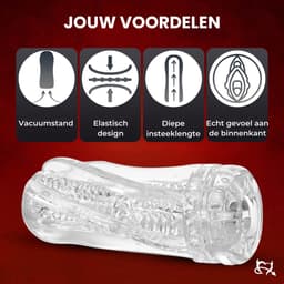 Toys Hub® Masturbator voor Man met Glijmiddel – Ebook Masturberen - Pocket Pussy - Realistisch – Vacuümfunctie – Blowjob – Kunstvagina - Sex Toys voor Mannen - 16,5 CM — thumbnail 8