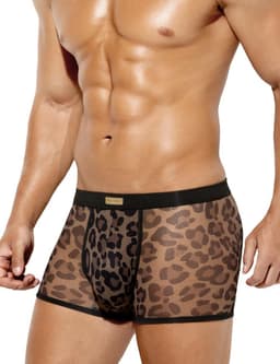 Transparante Boxershort Heren Luipaardprint Elastisch Ondergoed — thumbnail 1