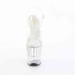 Pleaser - FLAMINGO808TDRS Sandaal met enkelband, Paaldans schoenen - US 7 - 37 Shoes - Wit/Transparant — thumbnail 5