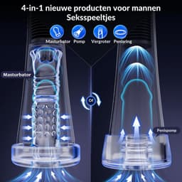 Pijpmachine Sex - 14 Standjes - 12 Items - Met Glijmiddel - Met Cock Ringen - Penis Vergroter - Zuigmachine - Voor Mannen - Blowjob Simulator - Penispomp - Elektrisch - Transparant - Discreet Verzonden — thumbnail 3