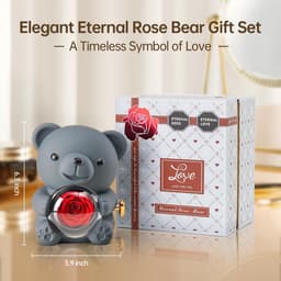Romantische beer met geconserveerde roos en elegante geschenkdoos - Perfect cadeau voor Valentijnsdag, Moederdag en bruiloften — thumbnail 4