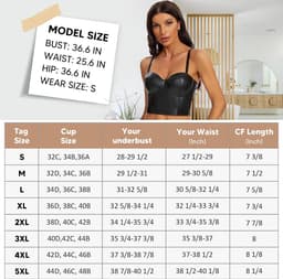 Gothic Steampunk Corset Vrouwen Vintage Faux Leer Bustier Top Zwart — thumbnail 3