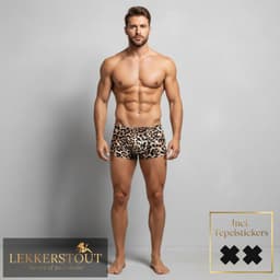 Heren Boxershort Luipaardprint - Zwart/Bruin - Sexy Herenondergoed - Maat L | LS163 — thumbnail 2