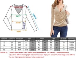 Dames Fluweel Shirt met Diepe V-Hals en Lange Mouwen - Elegante Wrap Blouse — thumbnail 1