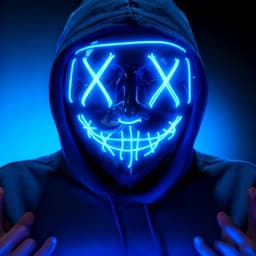 Eng Lichtgevend Halloween Masker met LED Verlichting - Geschikt voor Kinderen en Volwassenen — thumbnail 1