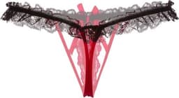 Erotische Lingerie Slipje I Sexy Slipje Met Parels I Sexy String I Open Kruis I Erotisch Ondergoed I Rood/Zwart — thumbnail 3