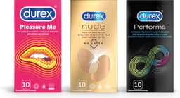 Durex - 30 stuks Condooms - Pleasure Me 1x10 stuks - Nude No Latex 1x10 stuks - Voordeelverpakking — thumbnail 1