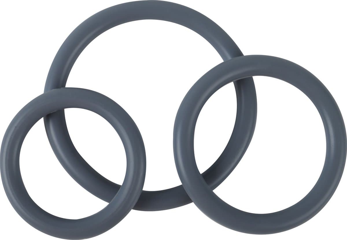 Banoch Cockring Trio | Classic Set | Grijs Siliconen | Set van 3 Ringen Ø 35/45/55 mm | penisring — afbeelding 1