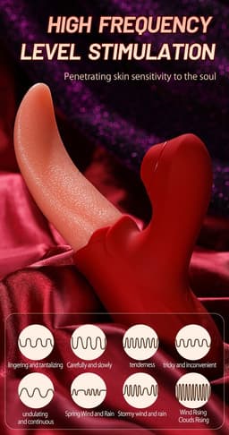 2023 Tong Vibrator - Likende Tong Vibrator - Clitoris Zuiger -Luchtdruk Vibrator- Dildo Vibrator - Likkende Tong - Bef Vibrator - Clitoris Stimulator - Sex Toys voor vrouwen - 10 standen - Silicone — thumbnail 3