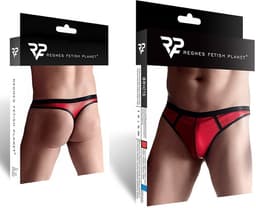LINGERIE OUTLET Wetlook Men's Thong red S — thumbnail 3